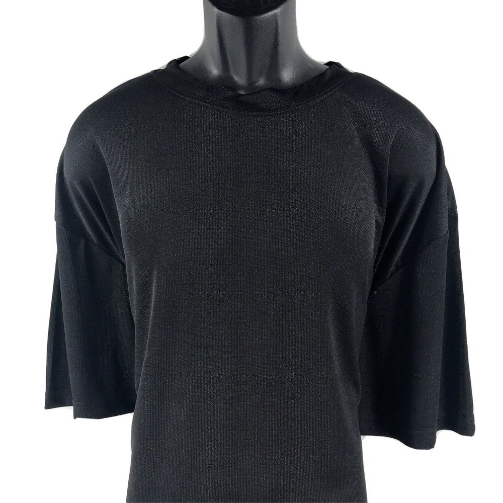 St. Patrick Men's Black T-Shirt Dressy Crew Neck Polyester Vented Side 4XL - 5XL